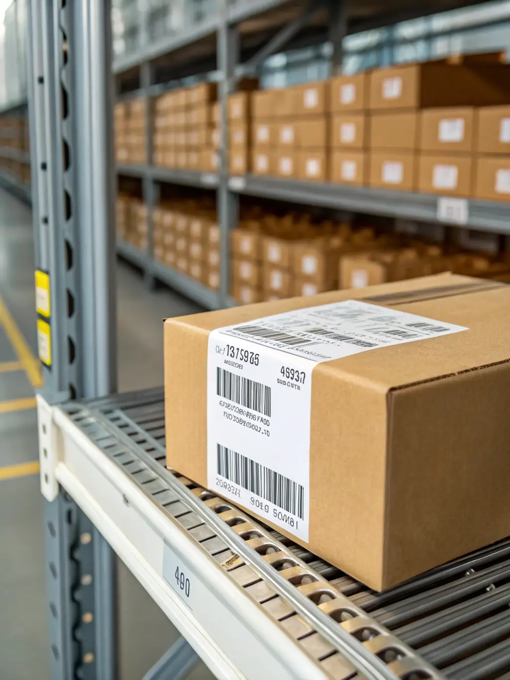 An image of a package being scanned with a handheld device, showcasing the real-time tracking capabilities of Mwb Express.